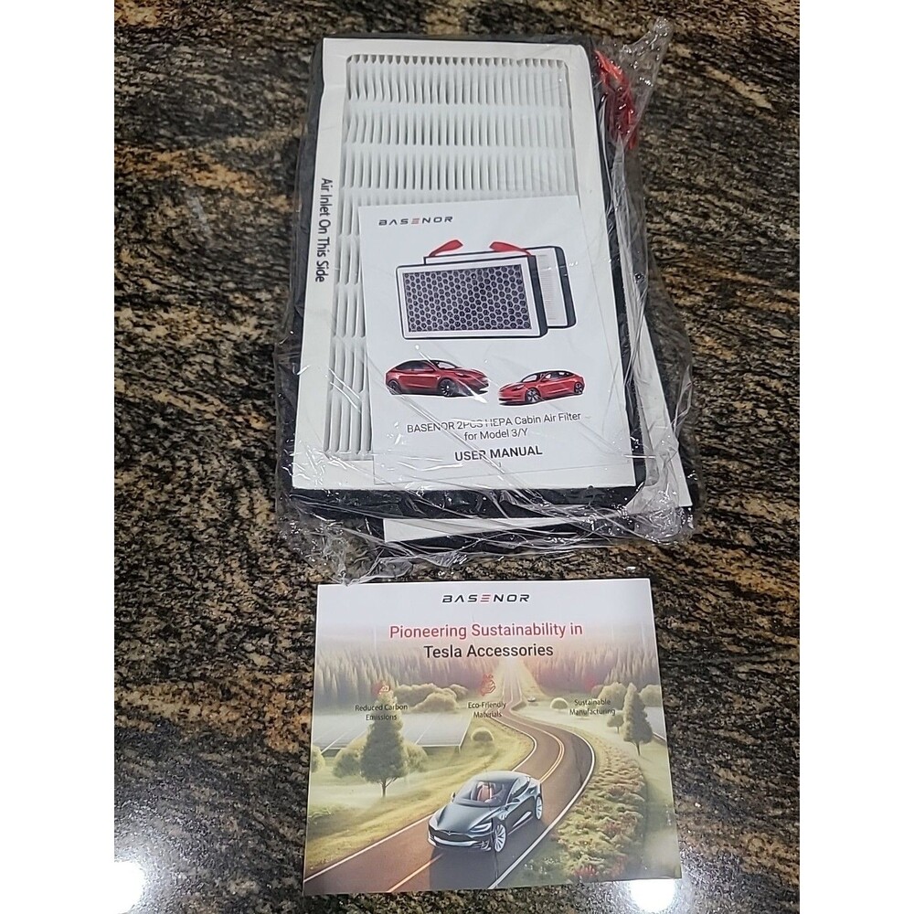 BASENOR HEPA Cabin Air Filter for Tesla Model 3/Y 2 Pack New In Box